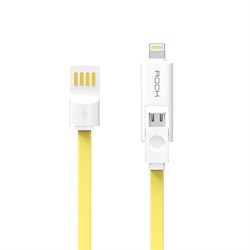 Кабель Micro USB + Lightning Rock Combo 100cм - фото 10457