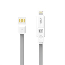 Кабель Micro USB + Lightning Rock Combo 100cм - фото 10459