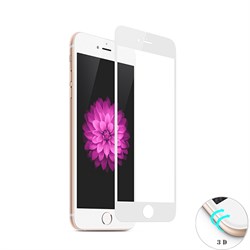 Защитное стекло Ainy Tempered Glass 3D для iPhone 6/6s на весь экран с закруглением (Цвет: Белый, толщина 0.33 мм) - фото 12157