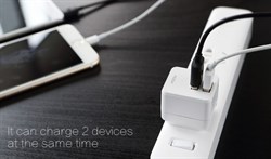Адаптер сетевой Rock Mini Tank Travel Charger 2USB 2,4A (RWC0204) - фото 14548