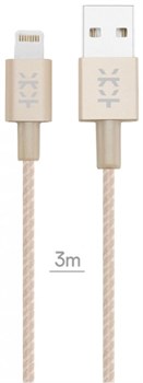 Кабель Mixberry Lightning-USB superlong (Цвет: Золотой) - фото 15726