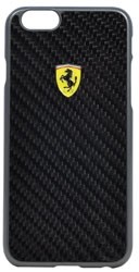 Чехол-накладка Ferrari для iPhone 6/6s Formula One Hard Real Carb Bk (Цвет: Чёрный) - фото 16137