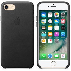 Оригинальный кожаный чехол-накладка Apple для iPhone 7/8, цвет «черный» (MMY52ZM/A) - фото 16327