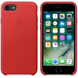 Оригинальный кожаный чехол-накладка Apple для iPhone 7/8, цвет «красный» (MMY62ZM/A) - фото 16342