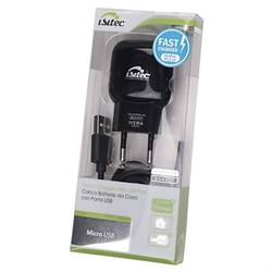 Адаптер сетевой Isitec + кабель microUSB 1A (Цвет: Чёрный) - фото 16794