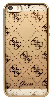 Чехол-накладка Guess Transparent для iPhone 5/5s/SE Hard TPU Gold (Цвет: Золотой) - фото 16977