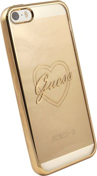 Чехол-накладка Guess для iPhone SE/5S SIGNATURE HEART Hard TPU Gold (Цвет: Золотой) - фото 16988