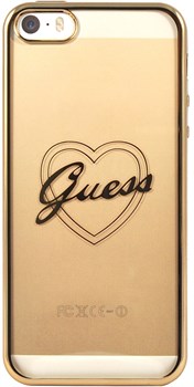 Чехол-накладка Guess для iPhone SE/5S SIGNATURE HEART Hard TPU Gold (Цвет: Золотой) - фото 16989