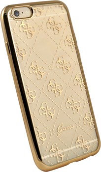 Чехол Guess для iPhone 6S 4G TRANSPARENT Hard TPU Gold (Цвет: Золотой) - фото 17018