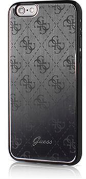 Чехол Guess для iPhone 6S 4G ALUMINIUM PLATE Hard Black (Цвет: Чёрный) - фото 17022