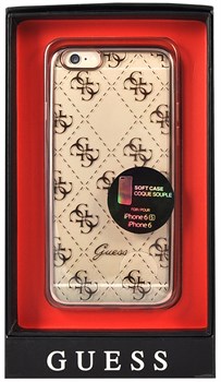 Чехол-накладка Guess для iPhone 6S 4G TRANSPARENT Hard TPU Rose gold (Цвет: Розовое золото) - фото 17028