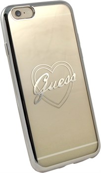 Чехол-накладка Guess для iPhone 6/6S SIGNATURE HEART Hard TPU Silver (Цвет: Серый) - фото 17072