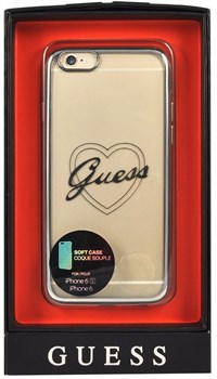 Чехол-накладка Guess для iPhone 6/6S SIGNATURE HEART Hard TPU Silver (Цвет: Серый) - фото 17074