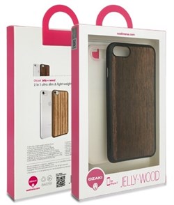 Набор из двух чехлов-накладок Ozaki Jelly и Ozaki Wood для iPhone 7/8 (Цвет: Прозрачный и Тёмно-коричневый) - фото 17489