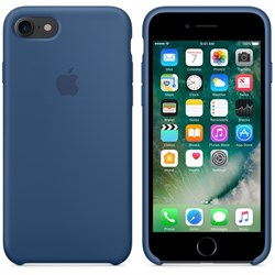 Оригинальный силиконовый чехол-накладка Apple для iPhone 7/8, цвет «глубокий синий»  ( MMWW2ZM/A ) - фото 17915