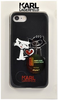Чехол-накладка Lagerfeld iPhone 7/8 Choupette in love  Hard PU, цвет «черный» (KLHCP7CL1BK) - фото 18028