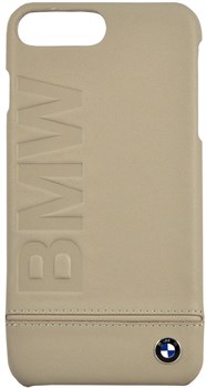 Чехол-накладка BMW для iPhone 7 Plus/8 Plus  Signature Logo imprint Hard Leather Black,  Цвет «Бежевый» (BMHCP7LLLST) - фото 18588