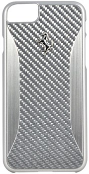 Чехол-накладка Ferrari для iPhone 7/8 GT Experience Hard Carbon-Aluminium Silver, Цвет «Серебряный» (FERCHCP7SI) - фото 18600