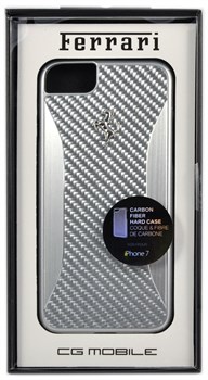 Чехол-накладка Ferrari для iPhone 7/8 GT Experience Hard Carbon-Aluminium Silver, Цвет «Серебряный» (FERCHCP7SI) - фото 18601
