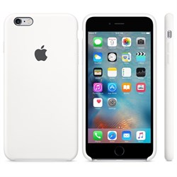 Оригинальный силиконовый  чехол-накладка Apple для iPhone 6/6s Plus цвет «белый» (MKXK2ZM/A) - фото 19580