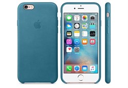 Оригинальный кожаный чехол-накладка Apple для iPhone 6/6s цвет «Океанская синева» (MM4G2ZM/A) - фото 19719