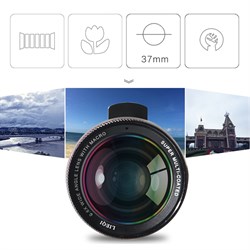 Объектив-линза Lieqi набор 2 в 1. Широкоугольная и макро. Цвет: Чёрный (LQ-025) - фото 20267