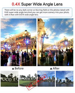 Объектив-линза Lieqi набор 4 в 1: Fisheye, Макро объектив,широкоугольная линза, телеобъектив Цвет: Красный/Синий (LQ-803) - фото 20282