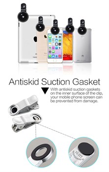 Объектив-линза Lieqi набор 4 в 1: Fisheye, Макро объектив,широкоугольная линза, телеобъектив Цвет: Красный/Синий (LQ-803) - фото 20284