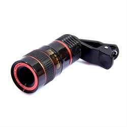 Объектив-линза Lieqi 8x "Телескопический объектив" Цвет: Чёрный/Красный (LQ-007) - фото 20423