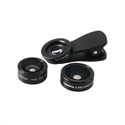 Объектив-линза Lieqi набор 3 в 1: Fisheye, Макро объектив, широкоугольная Цвет: Чёрный (F-516) - фото 20531