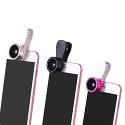 Объектив-линза Lieqi набор 3 в 1: Fisheye, Макро объектив, широкоугольная Цвет: Розовое золото (F-516) - фото 20541