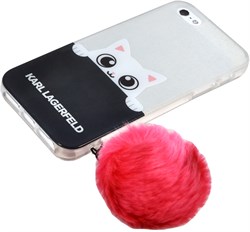 Чехол-накладка Lagerfeld для iPhone SE/5S K-Peek A Boo Hard Transparent TPU, цвет "прозрачный/синий" (KLHCPSETRGPABPI) - фото 20892