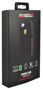 Чехол-аккумулятор Ferrari Powercase Hard 2800mAh для iPhone 8/7/6s/6, цвет черный" (FEFOPCP7BK) - фото 21110