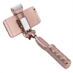 Монопод Noosy Night Sky Selfie Stick LED Light and Back Mirror (LED подсветка, зеркало, цвет "розовое золото") - BR13 - фото 22523