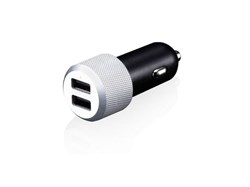 Адаптер питания автомобильный Just Mobile Highway с двумя USB, 2.4 (цвет черный/серый) - фото 22791