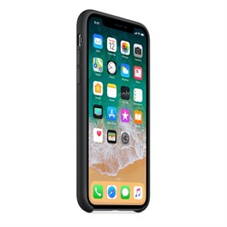 Оригинальный силиконовый чехол-накладка Apple для iPhone X, цвет черный  (MQT12ZM/A) - фото 22897