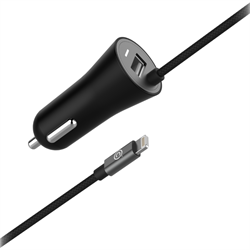 Автомобильное зарядное устройство LAB.C 591 3.4А со встроенным кабелем Lightning, длина 120см, цвет "серый" (LABC-591-GR) - фото 23069