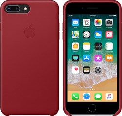 Оригинальный кожаный чехол-накладка Apple для iPhone 7 Plus/8 Plus, цвет «красный» (MQHN2ZM/A) - фото 23997
