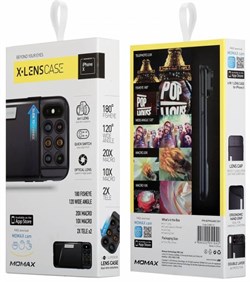 Чехол с обьективами Momax 6 в 1 Lens Case для iPhone X (Цвет: Черный) - фото 24139