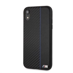 Чехол-Накладка BMW iPhone XR M-Collection Carbon inspiration Hard PU, "Black" (BMHCI61CAPNBK) - фото 24802