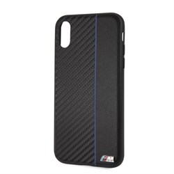 Чехол-Накладка BMW iPhone XR M-Collection Carbon inspiration Hard PU, "Black" (BMHCI61CAPNBK) - фото 24803