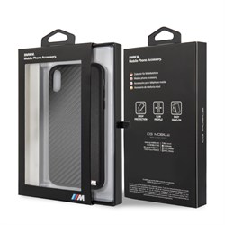 Чехол-Накладка BMW iPhone XR M-Collection Carbon inspiration Hard PU, "Black" (BMHCI61CAPNBK) - фото 24805