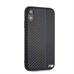 Чехол-Накладка BMW iPhone XR M-Collection Carbon inspiration Hard PU, "Black" (BMHCI61CAPNBK) - фото 24806