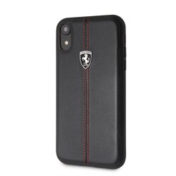 Чехол-Накладка Ferrari iPhone XR Heritage W Hard Leather, "Black" (FEHDEHCI61BK) - фото 24842