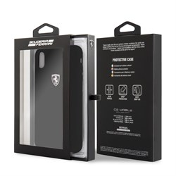 Чехол-Накладка Ferrari iPhone XS Max Heritage W Hard Leather "Black" (FEHDEHCI65BK) - фото 24903
