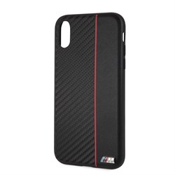 Чехол-Накладка BMW iPhone XR M-Collection Carbon inspiration Hard PU, "Red" (BMHCI61CAPRBK) - фото 24988
