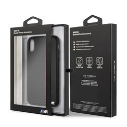 Чехол-Накладка BMW iPhone XR M-Collection Carbon inspiration Hard PU, "Red" (BMHCI61CAPRBK) - фото 24990