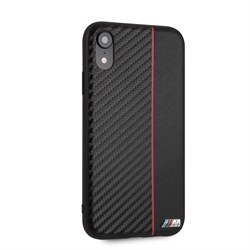 Чехол-Накладка BMW iPhone XR M-Collection Carbon inspiration Hard PU, "Red" (BMHCI61CAPRBK) - фото 24991