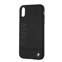 Чехол-Накладка BMW для iPhone XR Signature Logo imprint Hard Leather, "Black" (BMHCI61LLSB) - фото 25016