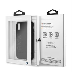 Чехол-Накладка BMW для iPhone XR Signature Logo imprint Hard Leather, "Black" (BMHCI61LLSB) - фото 25018